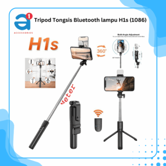 Tripod Tongsis Bluetooth lampu H1s